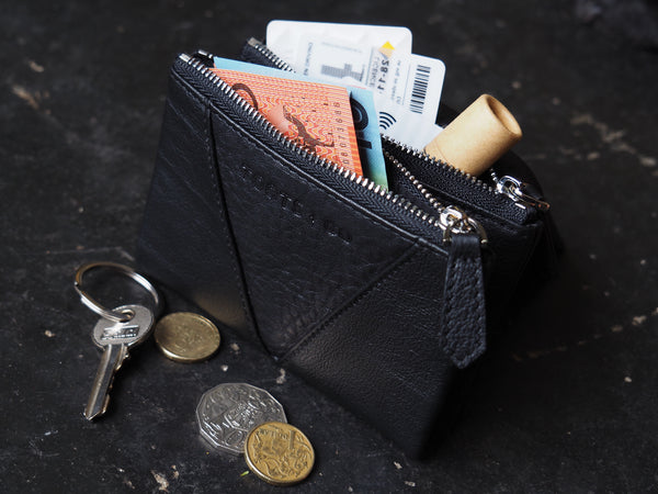 Sublime Double Zip Fold Wallet - Matt Leather