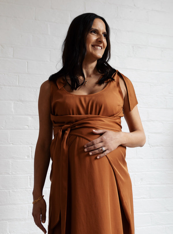 The Icon Maternity Dress - Rust