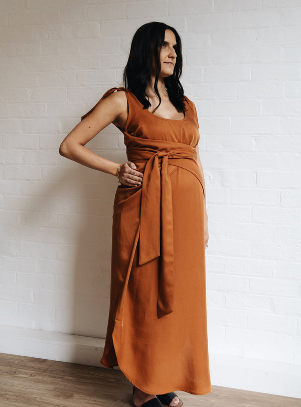 The Icon Maternity Dress - Rust