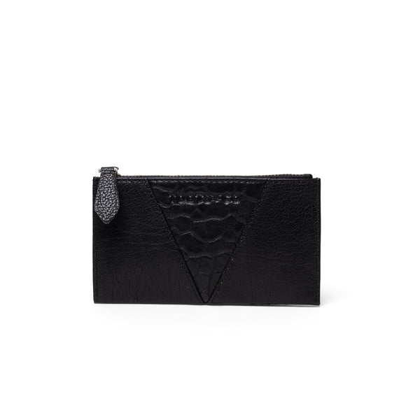 The Gem Card Wallet Black Buffalo Leather