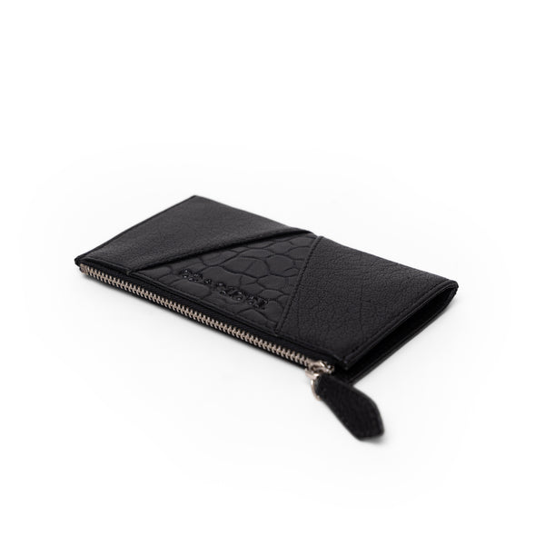 The Gem Card Wallet Black Buffalo Leather