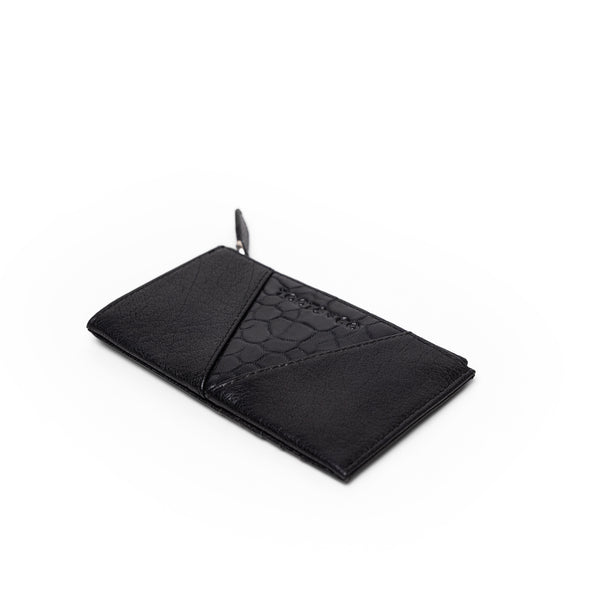 The Gem Card Wallet Black Buffalo Leather