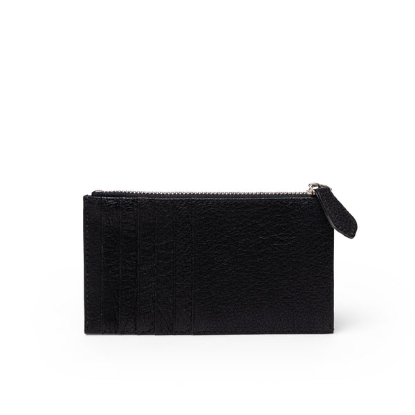 The Gem Card Wallet Black Buffalo Leather