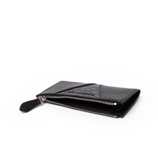 The Gem Card Wallet Black Buffalo Leather