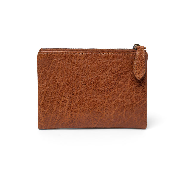 Sublime Double Zip Fold Wallet Tan Leather