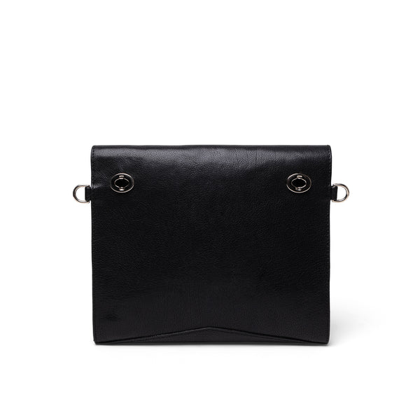 Pocket Cross Body Black Leather