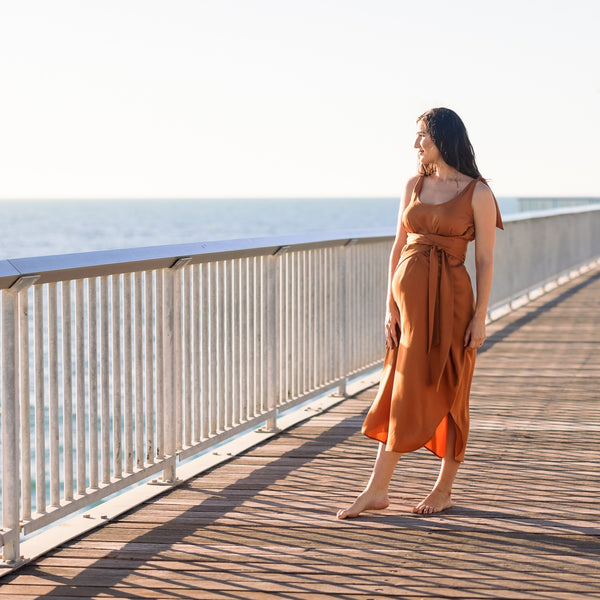 The Icon Maternity Dress - Rust