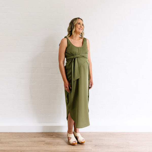 The Icon Maternity Dress - Moss