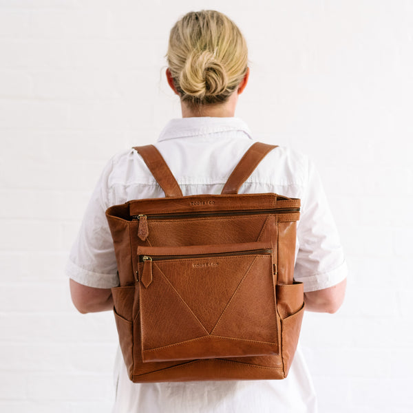 Everything Backpack Tan Leather