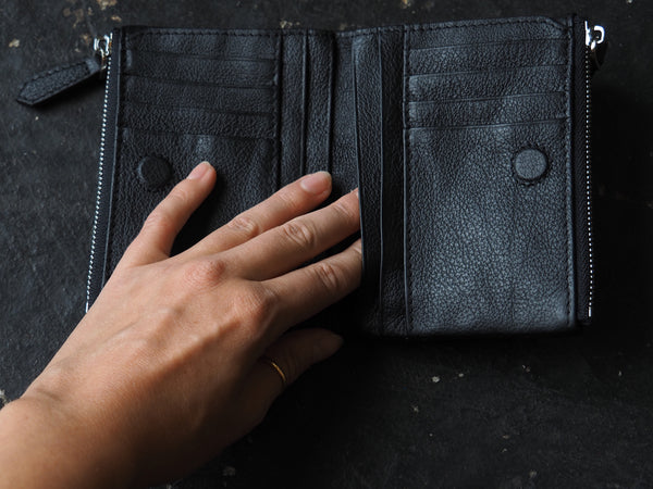 Sublime Double Zip Fold Wallet - Matt Leather