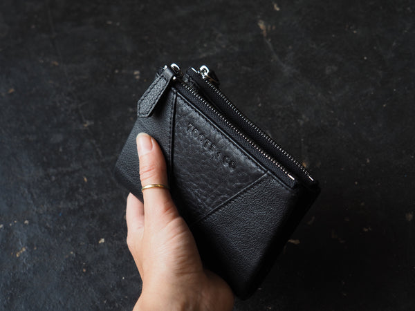 Sublime Double Zip Fold Wallet - Matt Leather