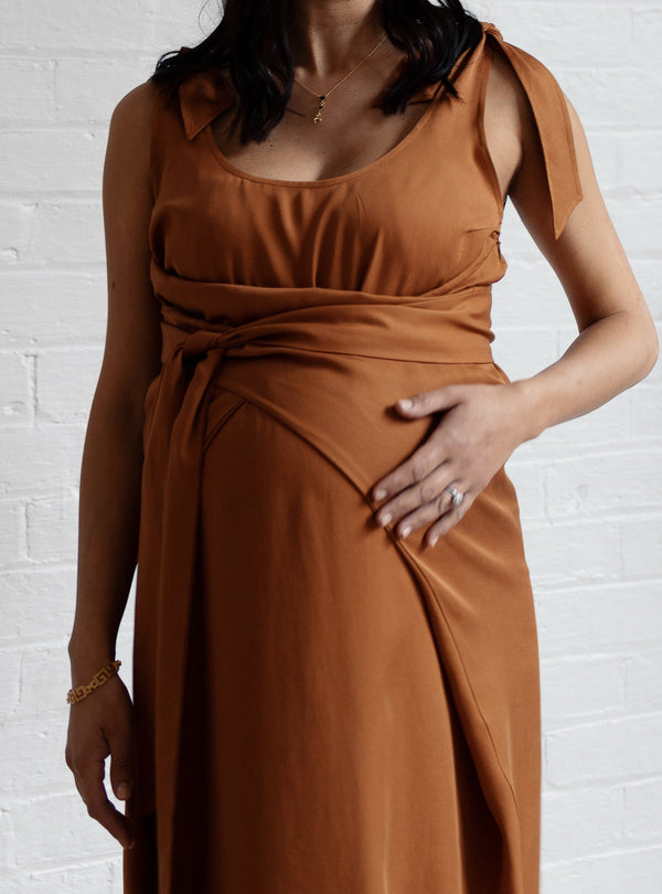 The Icon Maternity Dress - Rust