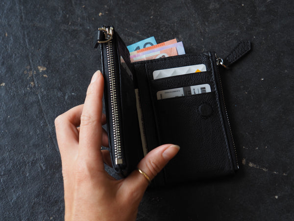 Sublime Double Zip Fold Wallet - Matt Leather