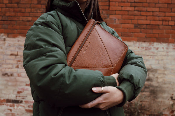 Pocket Cross Body Tan Leather