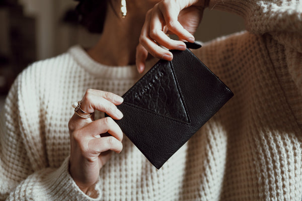 Sublime Double Zip Fold Wallet Black Buffalo Leather