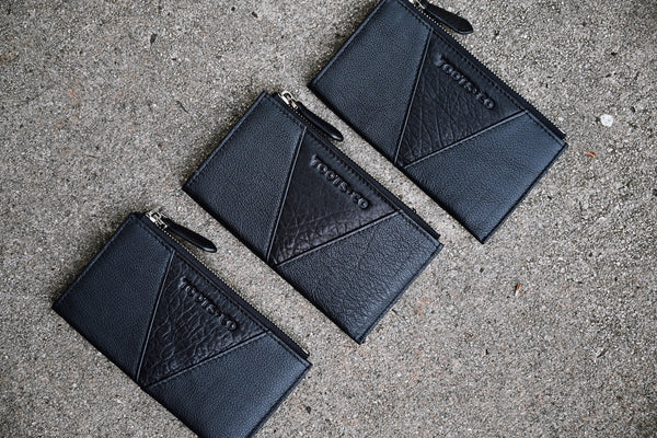 The Gem Cardwallet - Matt Black Leather