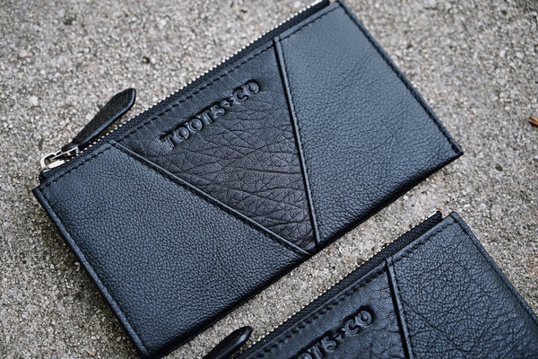 The Gem Cardwallet - Matt Black Leather