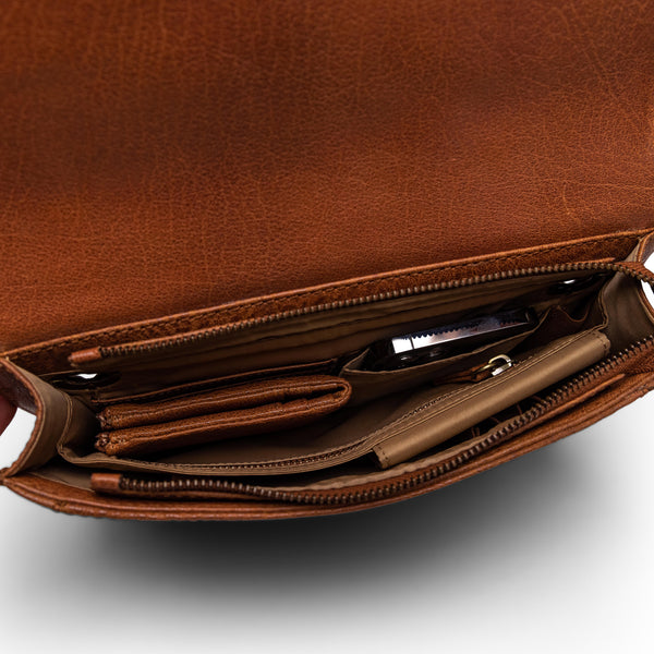 Orbit Cross Body Tan Leather