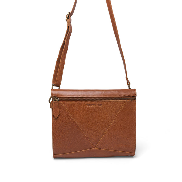 Pocket Cross Body Tan Leather