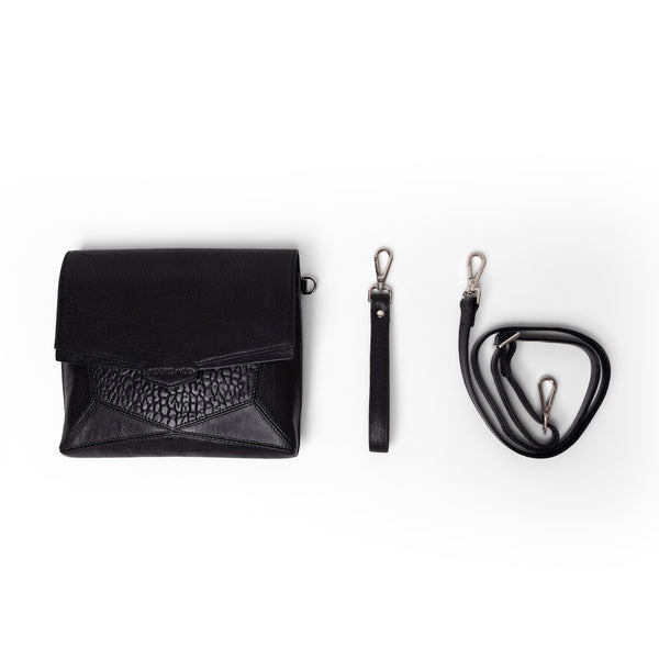 Orbit Cross Body Black Leather