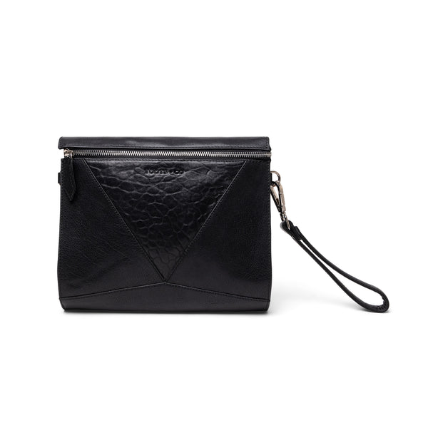 Pocket Cross Body Black Leather