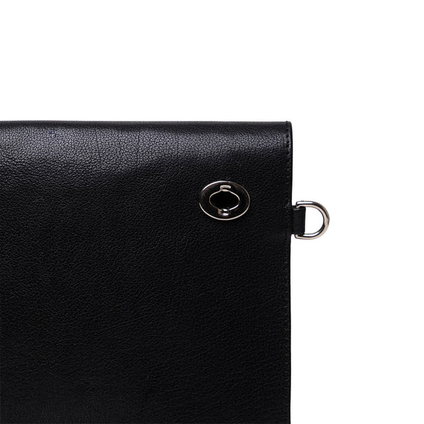 Pocket Cross Body Black Leather