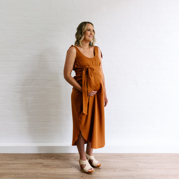 The Icon Maternity Dress - Rust