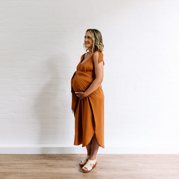 The Icon Maternity Dress - Rust