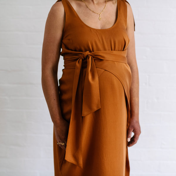 The Icon Maternity Dress - Rust