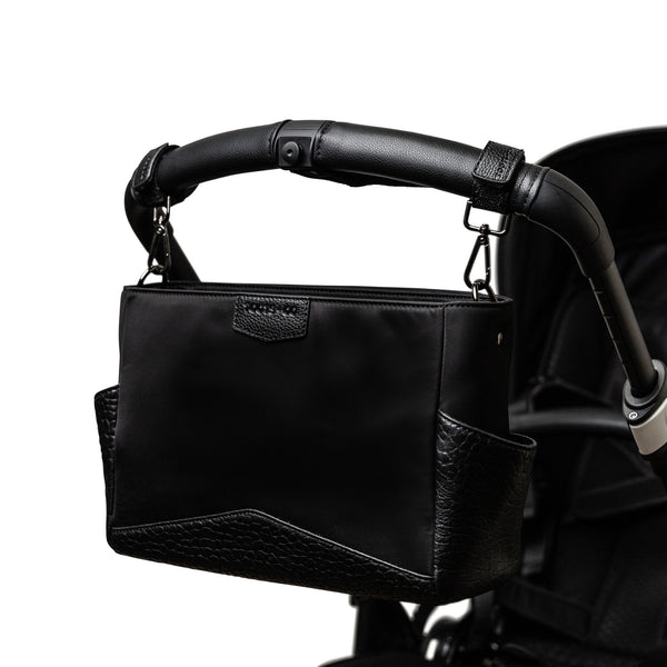 CONVERTIBLE PRAM + SHOULDER ORGANISER - BUBBLE LEATHER