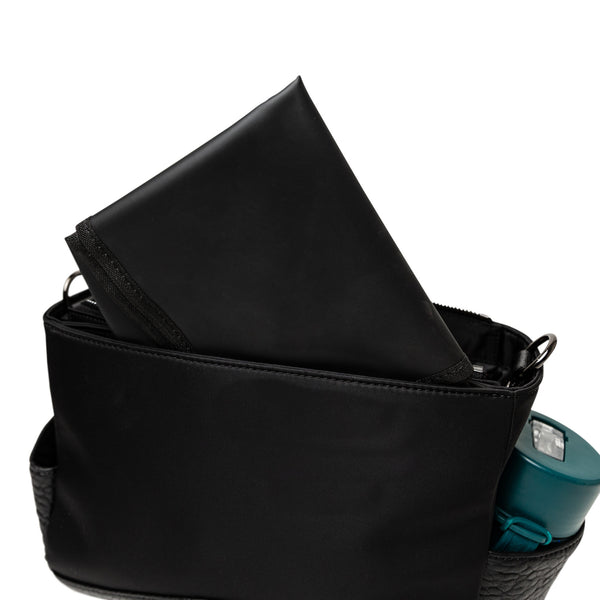 CONVERTIBLE PRAM + SHOULDER ORGANISER - BUBBLE LEATHER