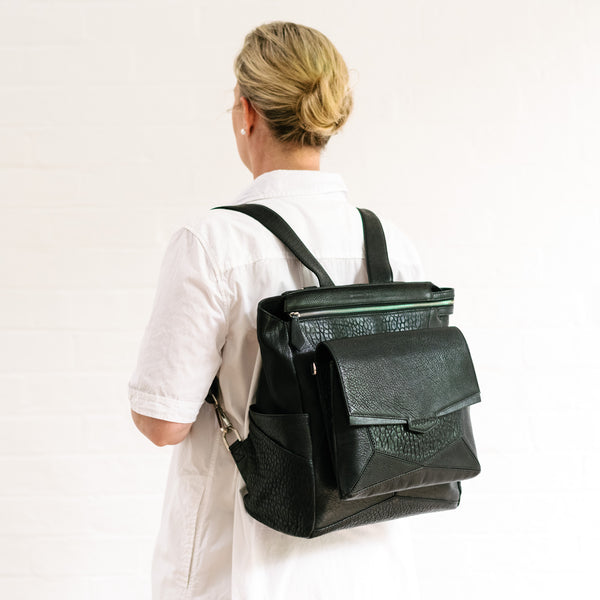 Everything Backpack Black Leather