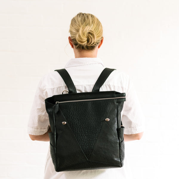 Everything Backpack Black Leather