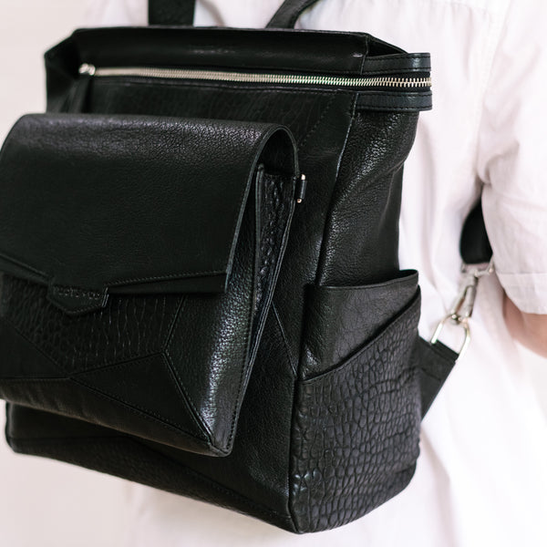 Everything Backpack Black Leather