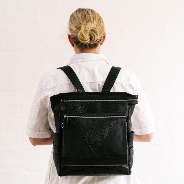 Everything Backpack Black Leather