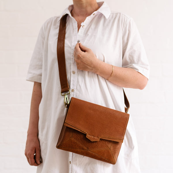 Orbit Cross Body Tan Leather