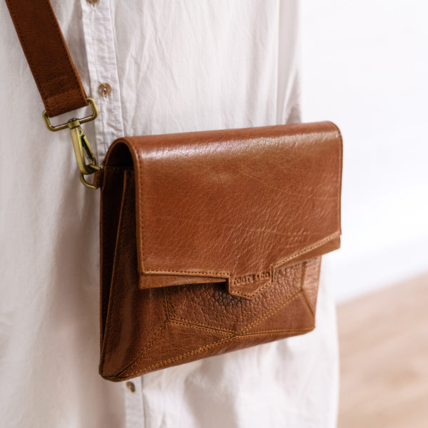 Orbit Cross Body Tan Leather