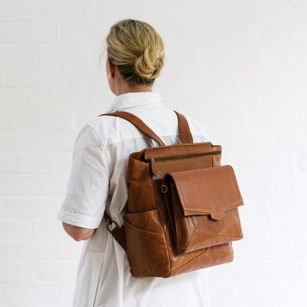 Everything Backpack Tan Leather