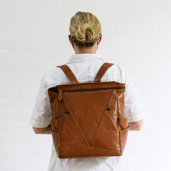Everything Backpack Tan Leather